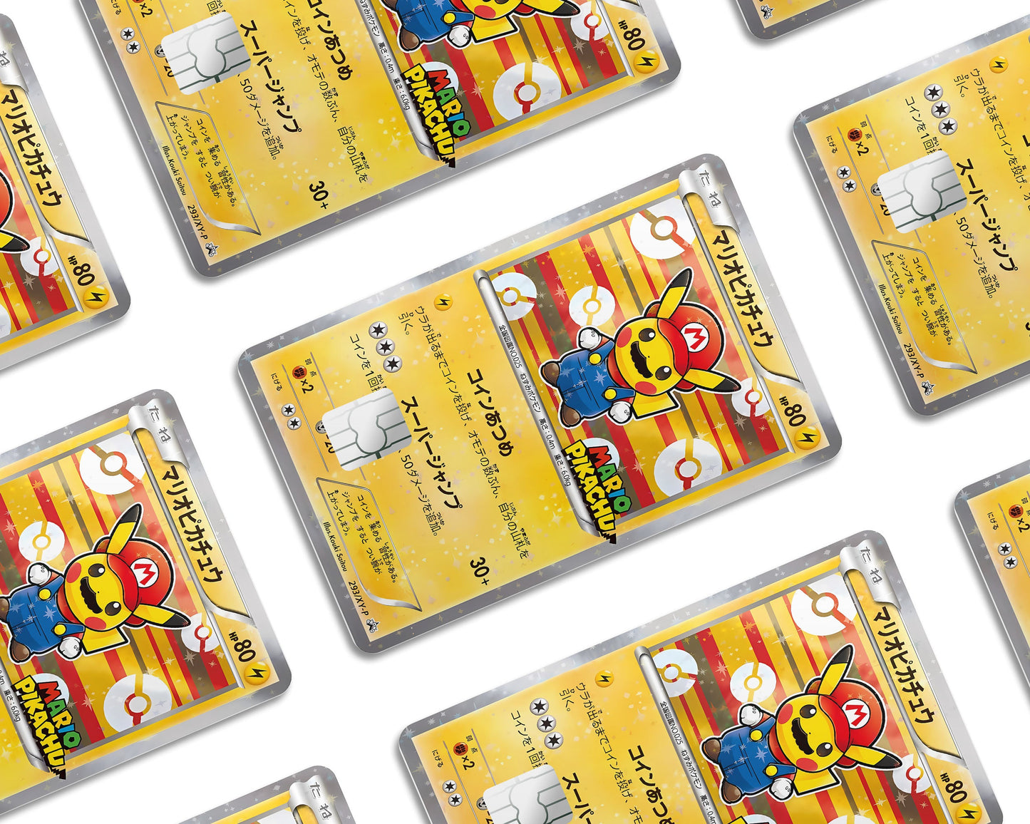 Anime Town Creations Credit Card Promo Mario Pikachu JP Pokemon Card Window Skins - Anime Pokemon Credit Card Skin