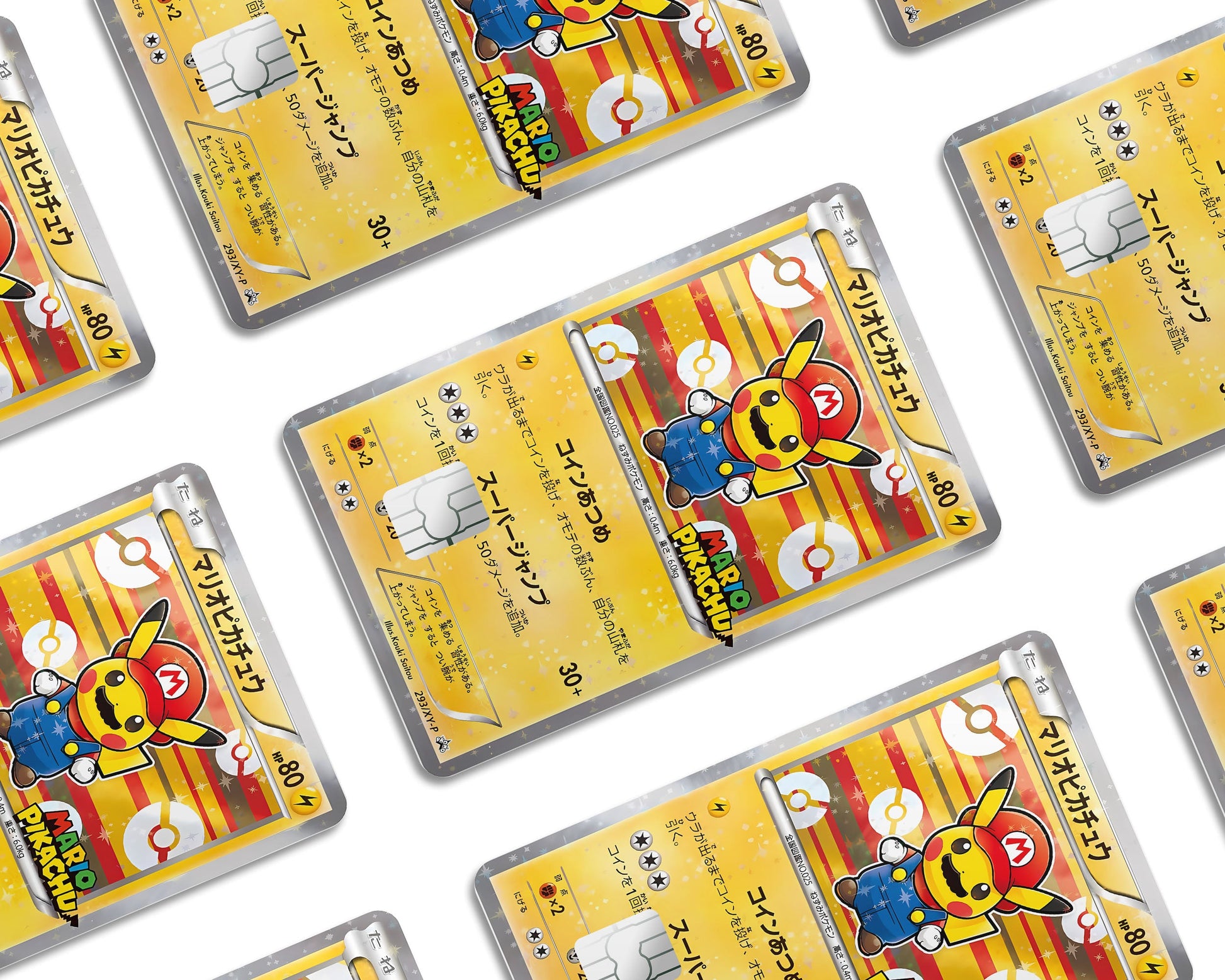 Anime Town Creations Credit Card Promo Mario Pikachu JP Pokemon Card Window Skins - Anime Pokemon Credit Card Skin