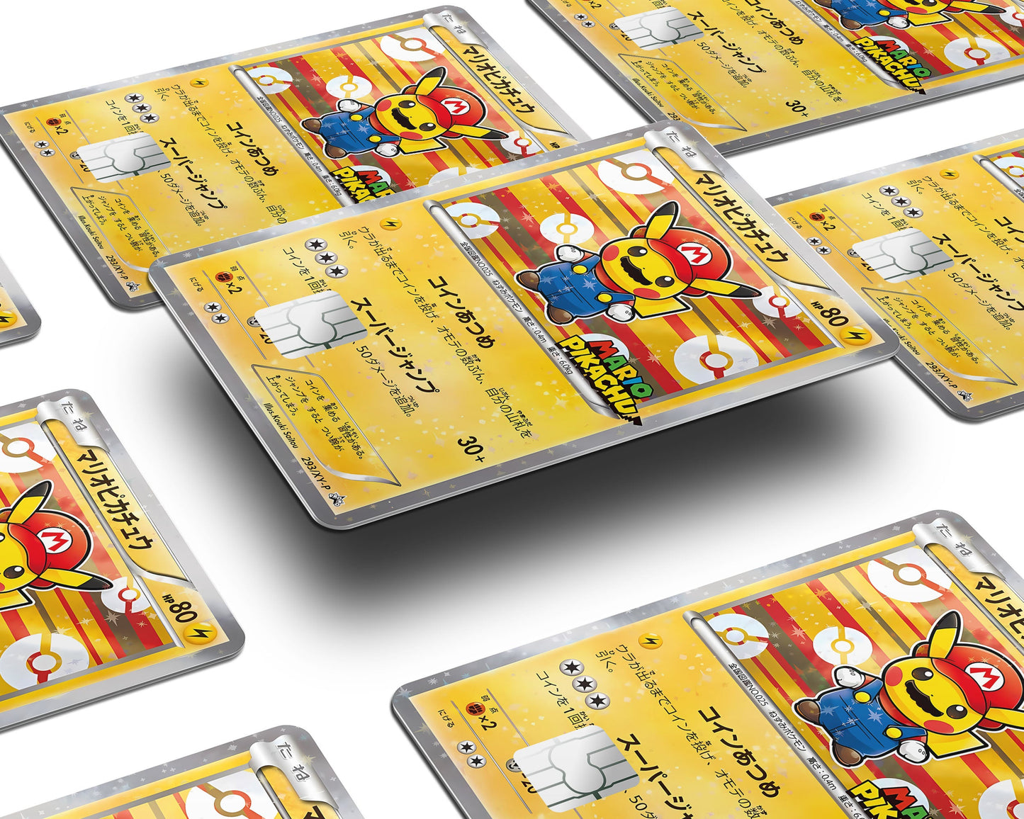 Anime Town Creations Credit Card Promo Mario Pikachu JP Pokemon Card Window Skins - Anime Pokemon Credit Card Skin