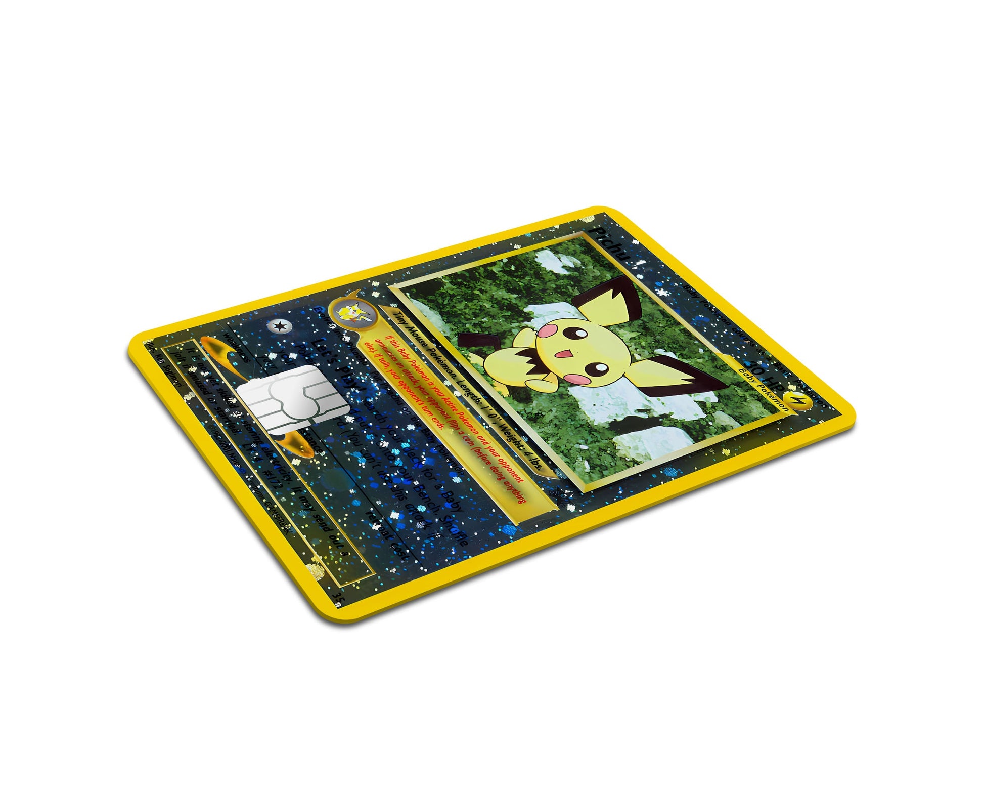 Anime Town Creations Credit Card Promo Pichu Star Pokemon Card Full Skins - Anime Pokemon Credit Card Skin