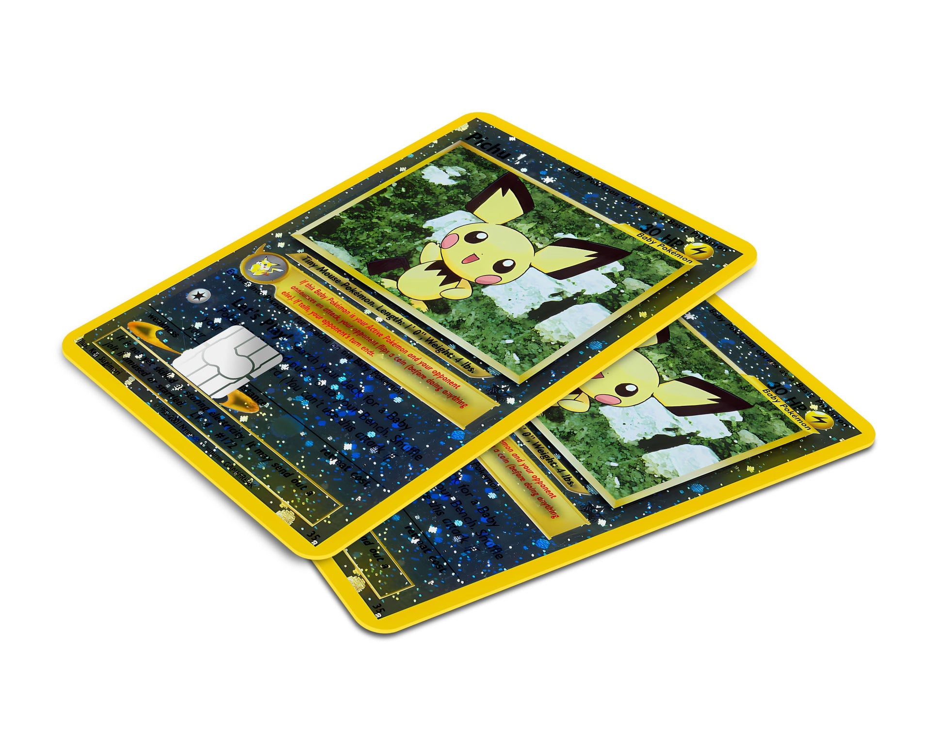 Anime Town Creations Credit Card Promo Pichu Star Pokemon Card Window Skins - Anime Pokemon Credit Card Skin
