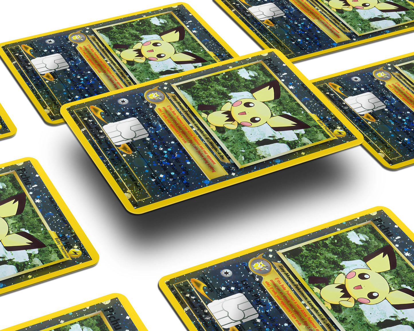 Anime Town Creations Credit Card Promo Pichu Star Pokemon Card Window Skins - Anime Pokemon Credit Card Skin