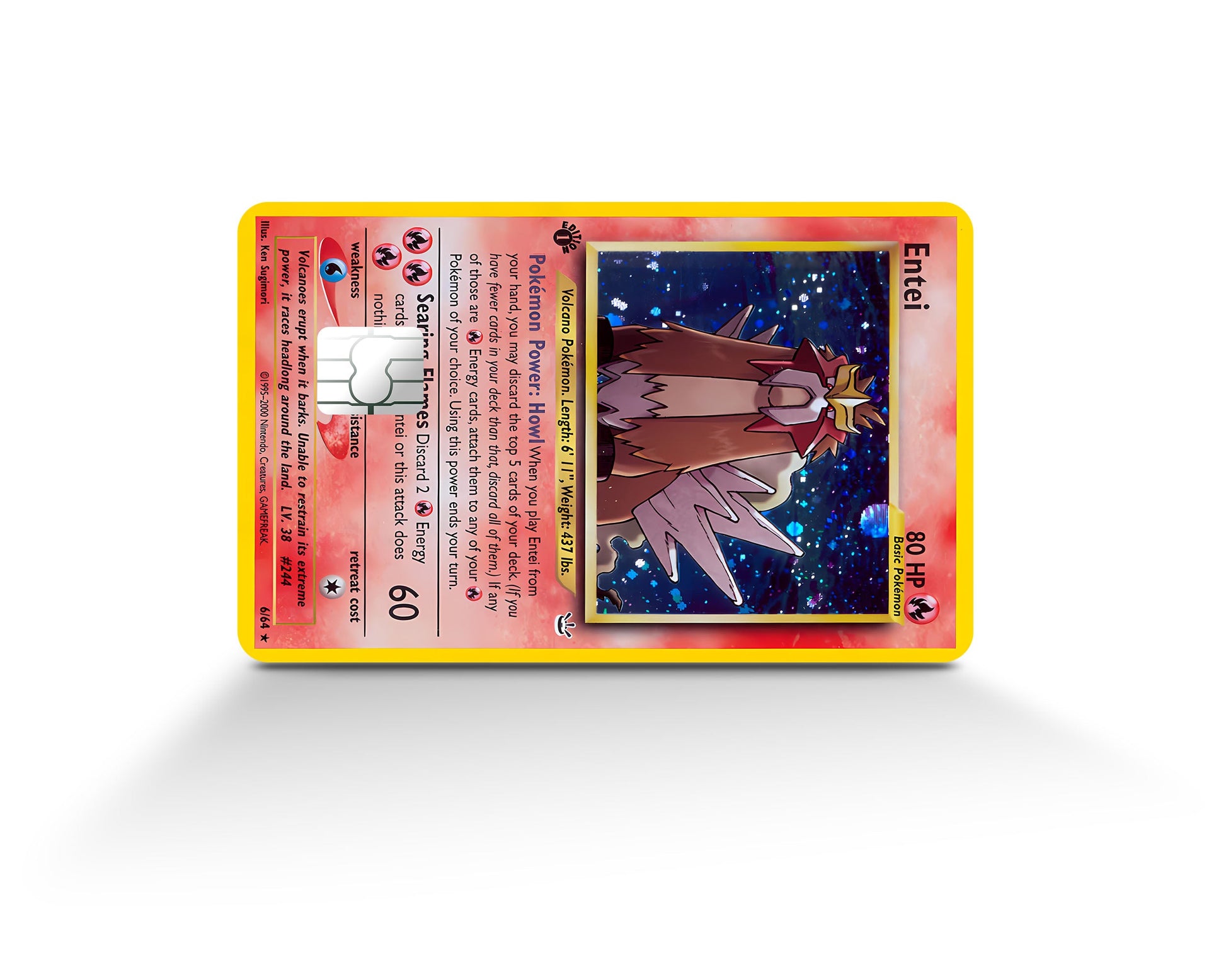 Rare Entei Pokemon Card Credit Card Skin - Full / Small Rare Entei Pokemon Card Credit Card Skin - Full / Small