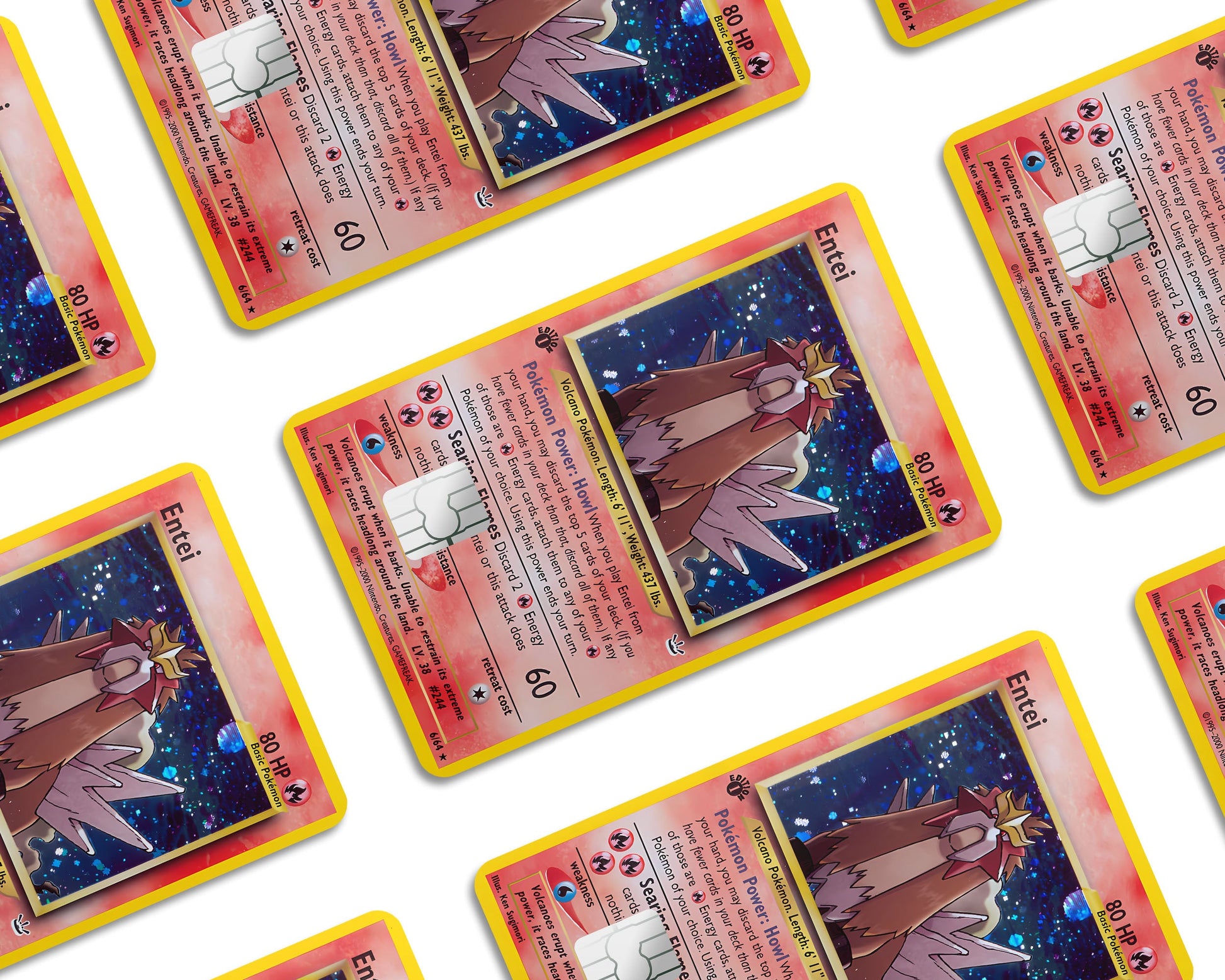 Rare Entei Pokemon Card Credit Card Skin - Full / Small Rare Entei Pokemon Card Credit Card Skin - Full / Small