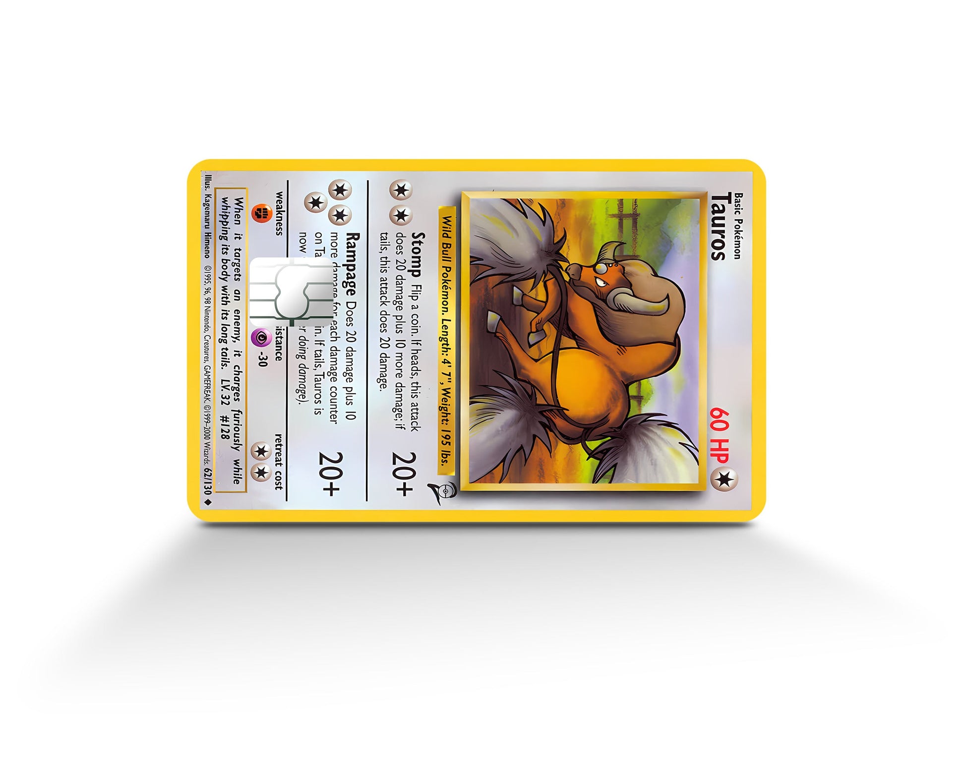 Tauros Pokemon Card Credit Card Credit Card Skin Anime Town Creations Tauros Pokemon Card Credit Card Credit Card Skin Anime Town Creations