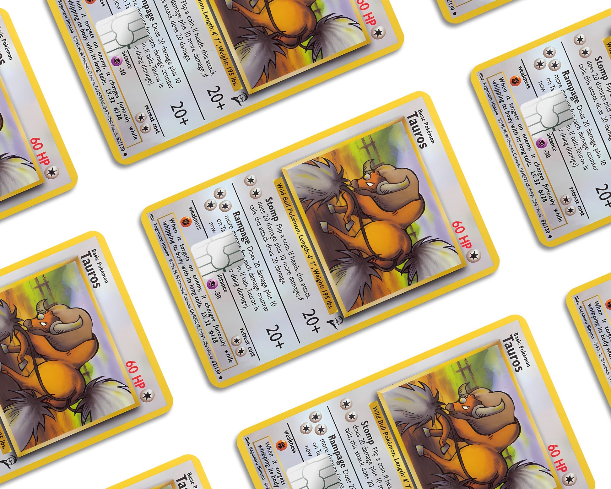 tauros pokemon card Tauros Pokemon Card Credit Card Credit Card Skin – Anime Town Creations