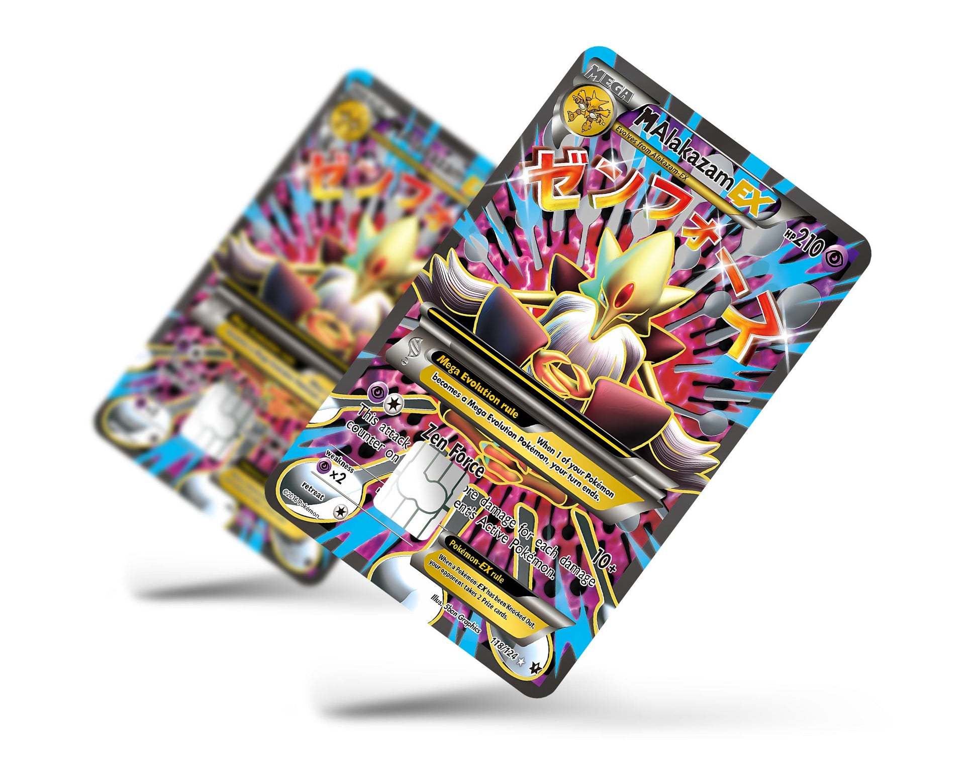 Mega Alakazam Pokemon Card Credit Card Skin - Full / Small Mega Alakazam Pokemon Card Credit Card Skin - Full / Small