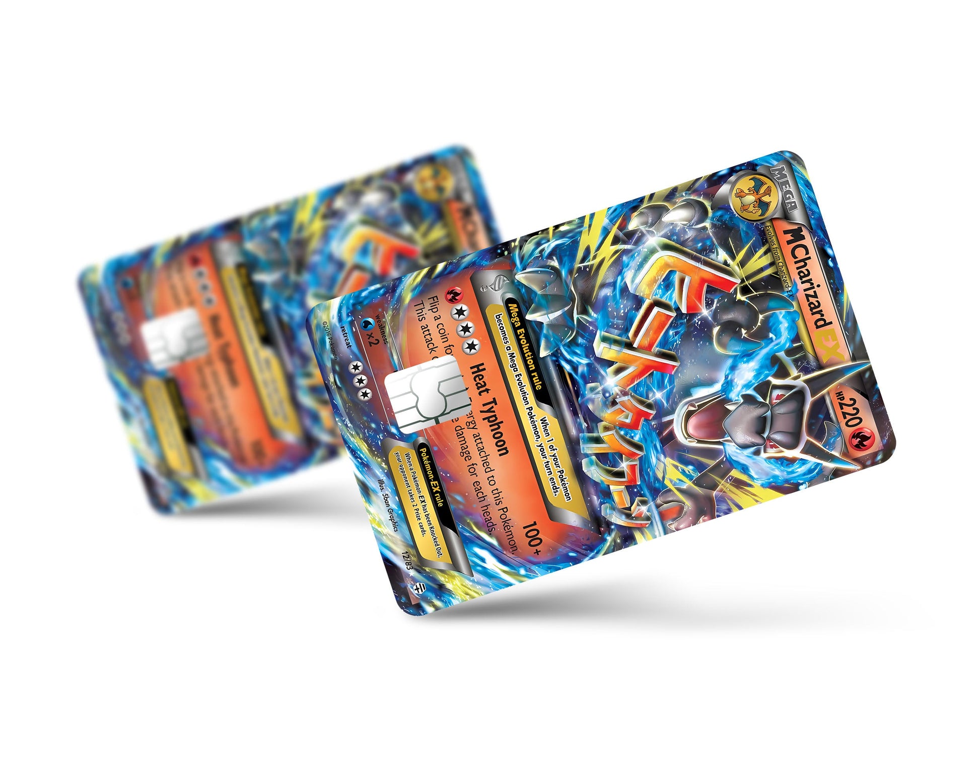 Anime Town Creations Credit Card Mega Charizard X Pokemon Card Full Skins - Anime Pokemon Credit Card Skin