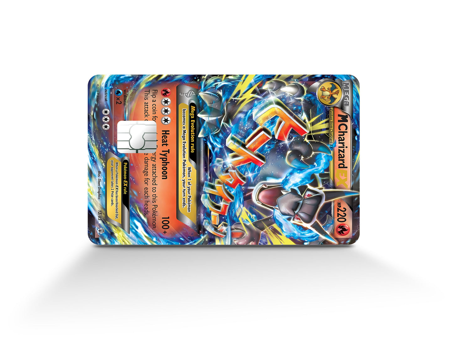 Anime Town Creations Credit Card Mega Charizard X Pokemon Card Full Skins - Anime Pokemon Credit Card Skin