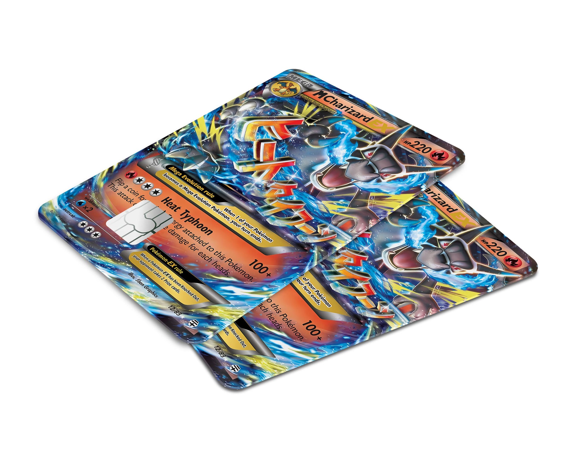 Anime Town Creations Credit Card Mega Charizard X Pokemon Card Window Skins - Anime Pokemon Credit Card Skin