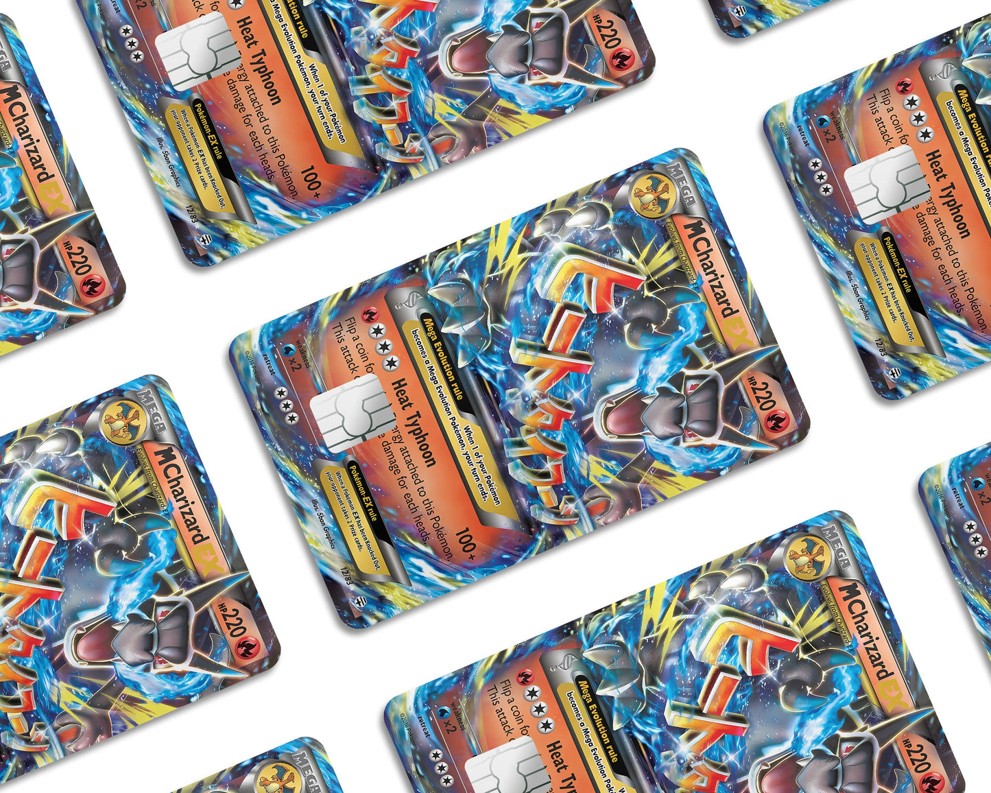 Anime Town Creations Credit Card Mega Charizard X Pokemon Card Window Skins - Anime Pokemon Credit Card Skin