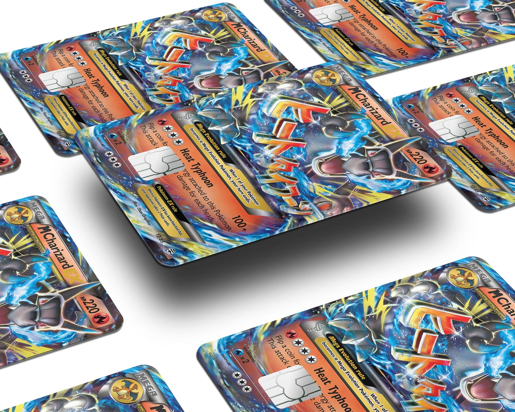 Anime Town Creations Credit Card Mega Charizard X Pokemon Card Window Skins - Anime Pokemon Credit Card Skin
