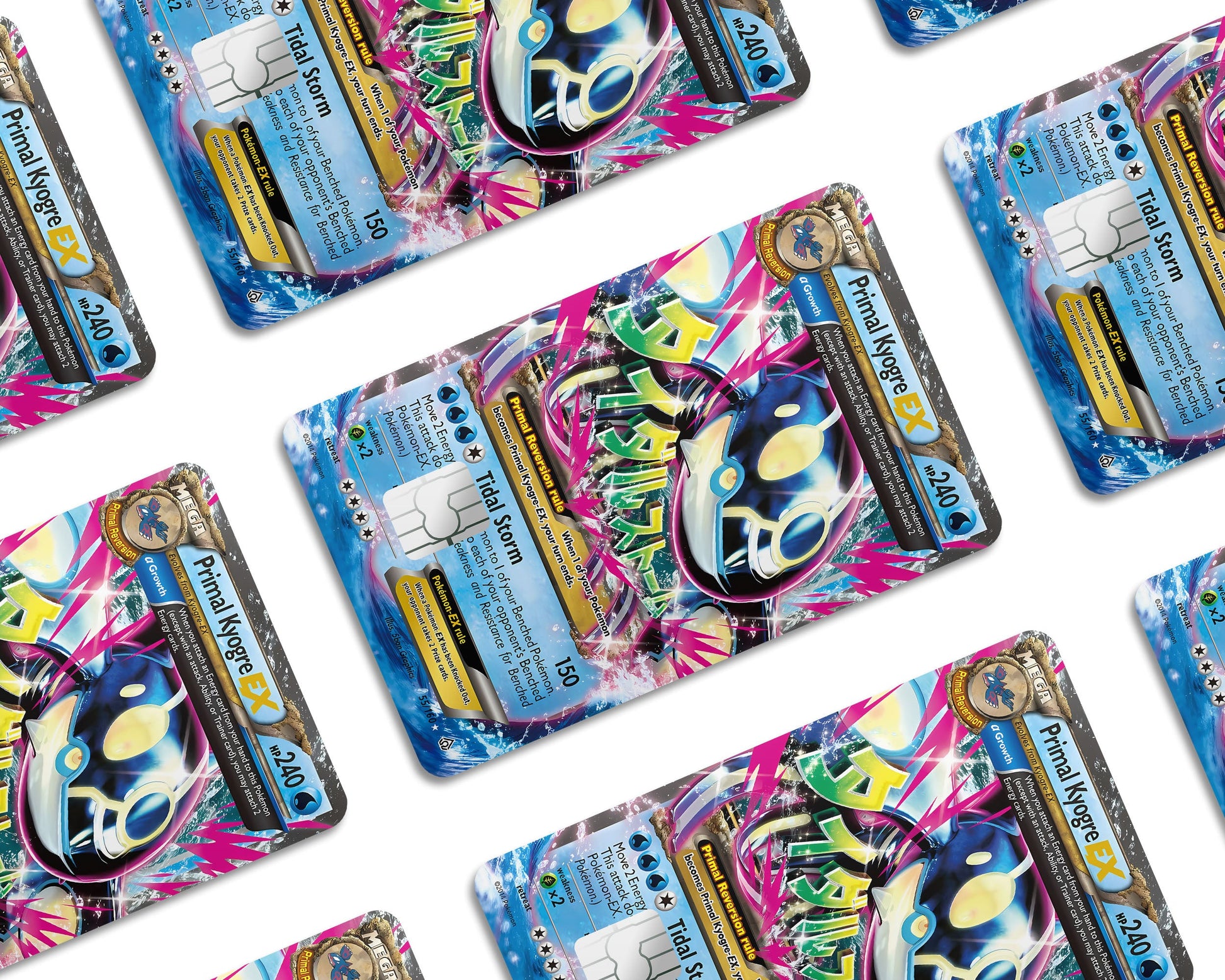 Anime Town Creations Credit Card Mega Primal Kyogre Pokemon Card Window Skins - Anime Pokemon Credit Card Skin