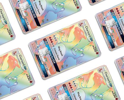 Anime Town Creations Credit Card Rainbow Charizard Pokemon Card Window Skins - Anime Pokemon Credit Card Skin