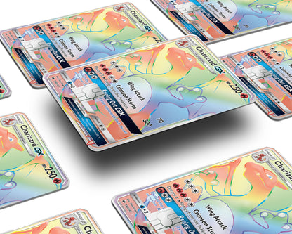 Anime Town Creations Credit Card Rainbow Charizard Pokemon Card Window Skins - Anime Pokemon Credit Card Skin
