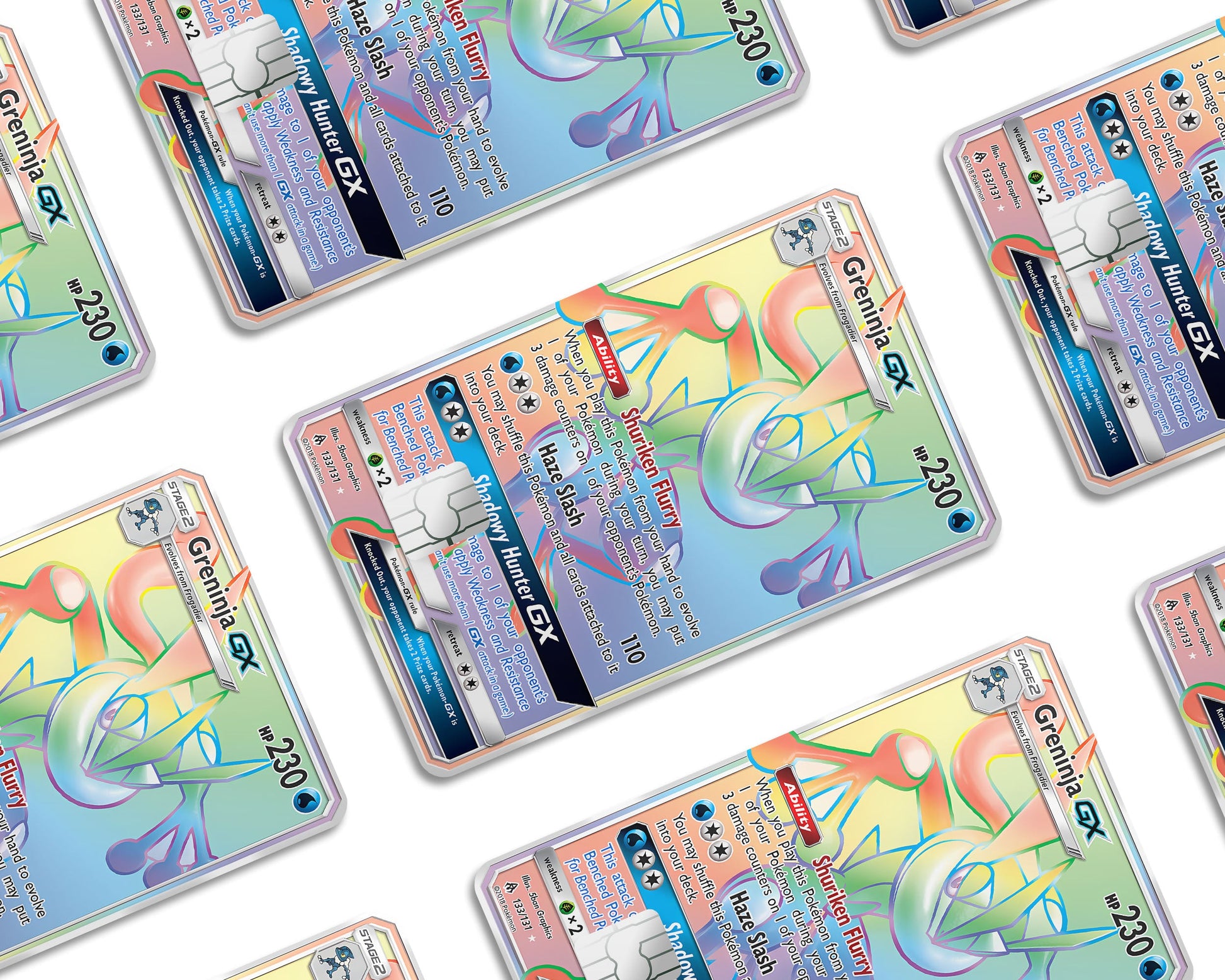 fake rainbow pokemon cards Rainbow Greninja Pokemon Card Credit Card Credit Card Skin – Anime Town Creations