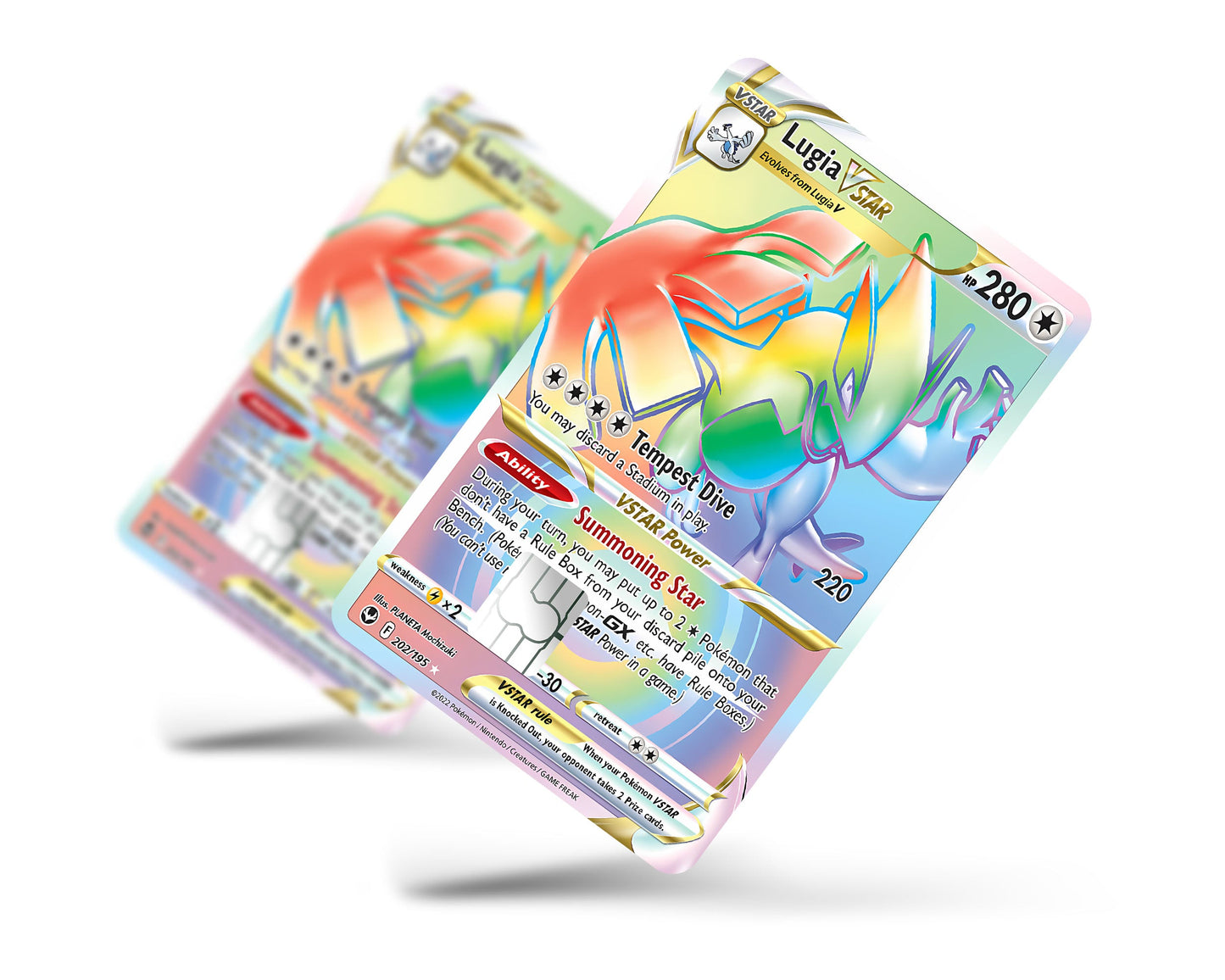 Anime Town Creations Credit Card Rainbow Lugia Pokemon Card Full Skins - Anime Pokemon Credit Card Skin