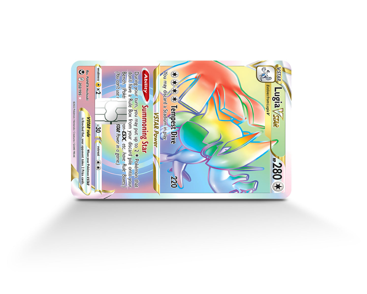 Anime Town Creations Credit Card Rainbow Lugia Pokemon Card Full Skins - Anime Pokemon Credit Card Skin