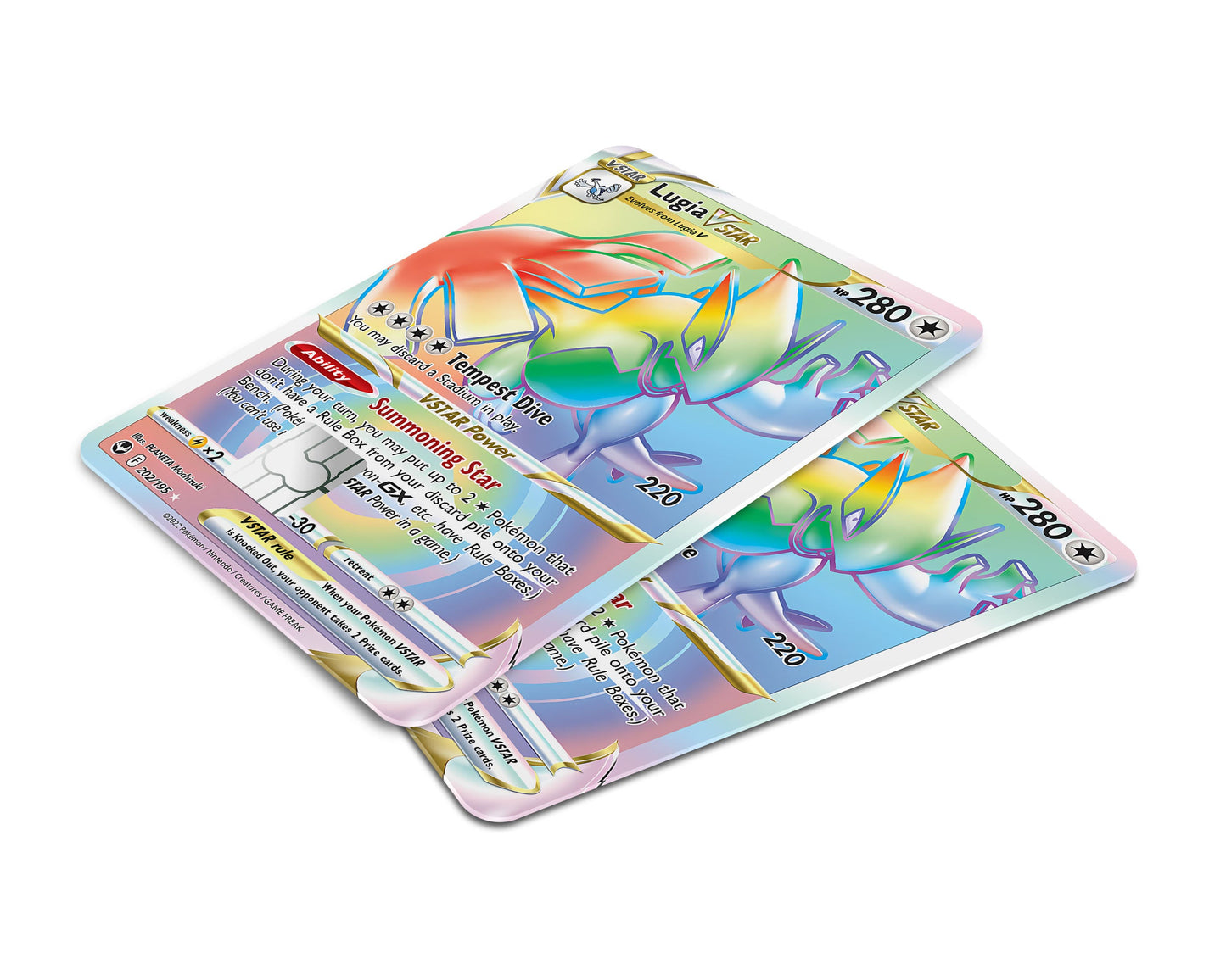 Anime Town Creations Credit Card Rainbow Lugia Pokemon Card Window Skins - Anime Pokemon Credit Card Skin