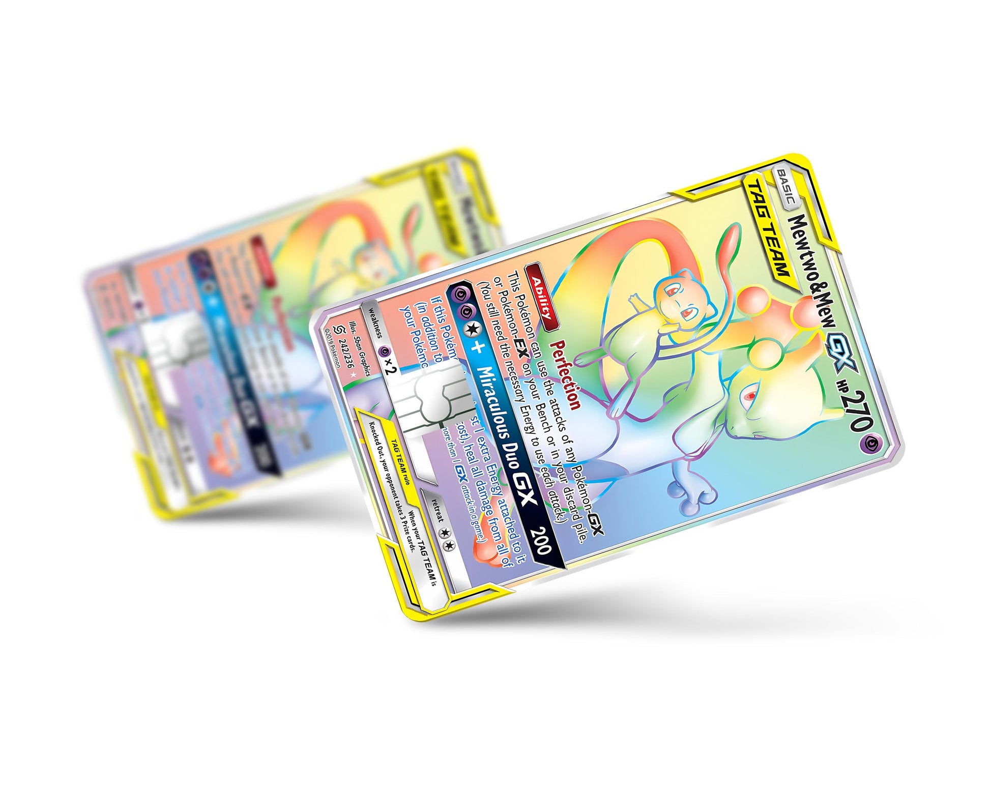 Rainbow Mewtwo & Mew Pokemon Card Credit Card Credit Card Skin Anime Town Creations Rainbow Mewtwo & Mew Pokemon Card Credit Card Credit Card Skin Anime Town Creations