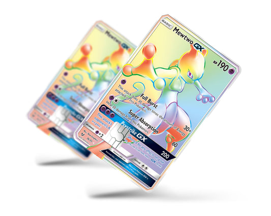 Anime Town Creations Credit Card Rainbow Mewtwo Pokemon Card Full Skins - Anime Pokemon Credit Card Skin