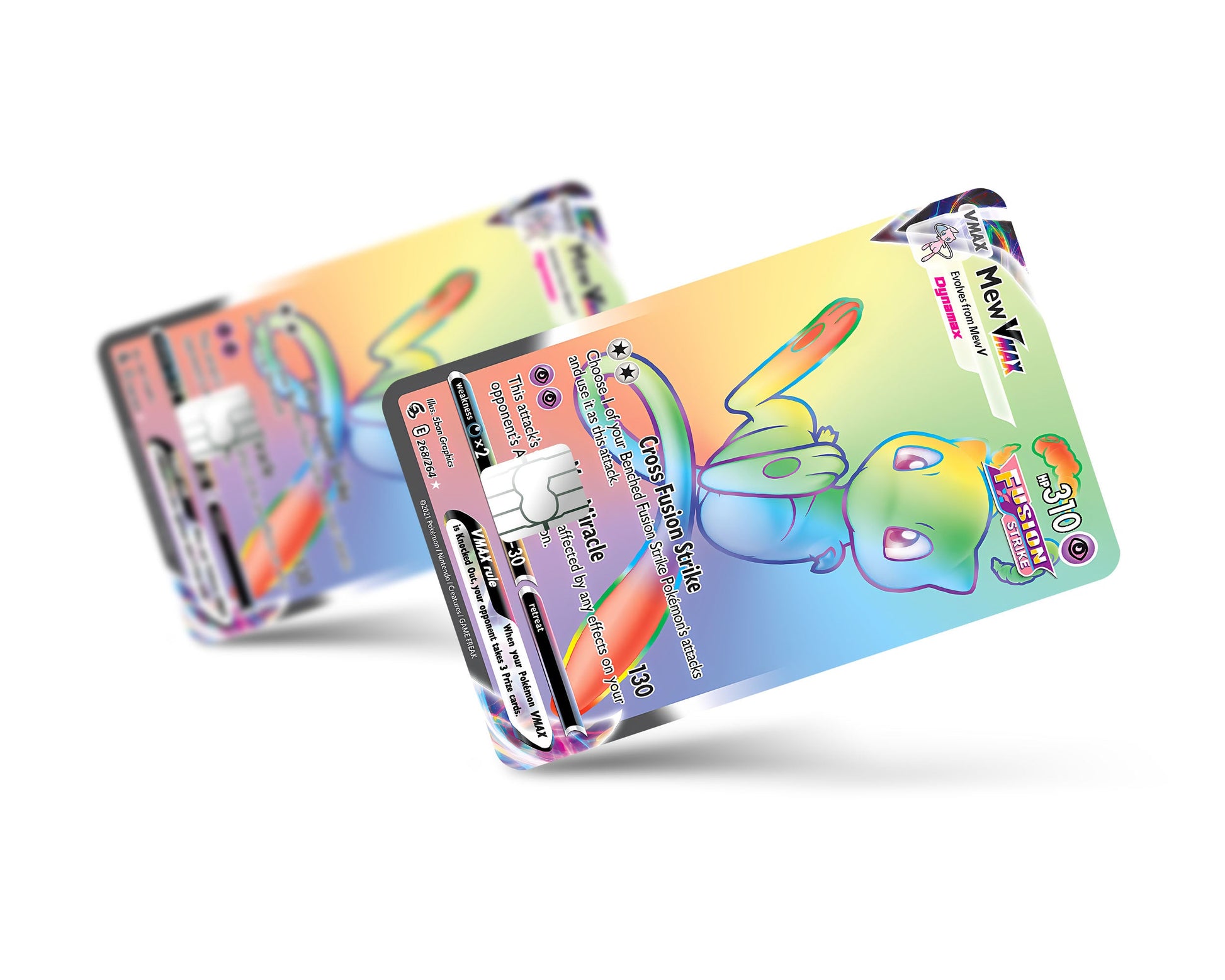 Anime Town Creations Credit Card Rainbow Mew Pokemon Card Full Skins - Anime Pokemon Credit Card Skin