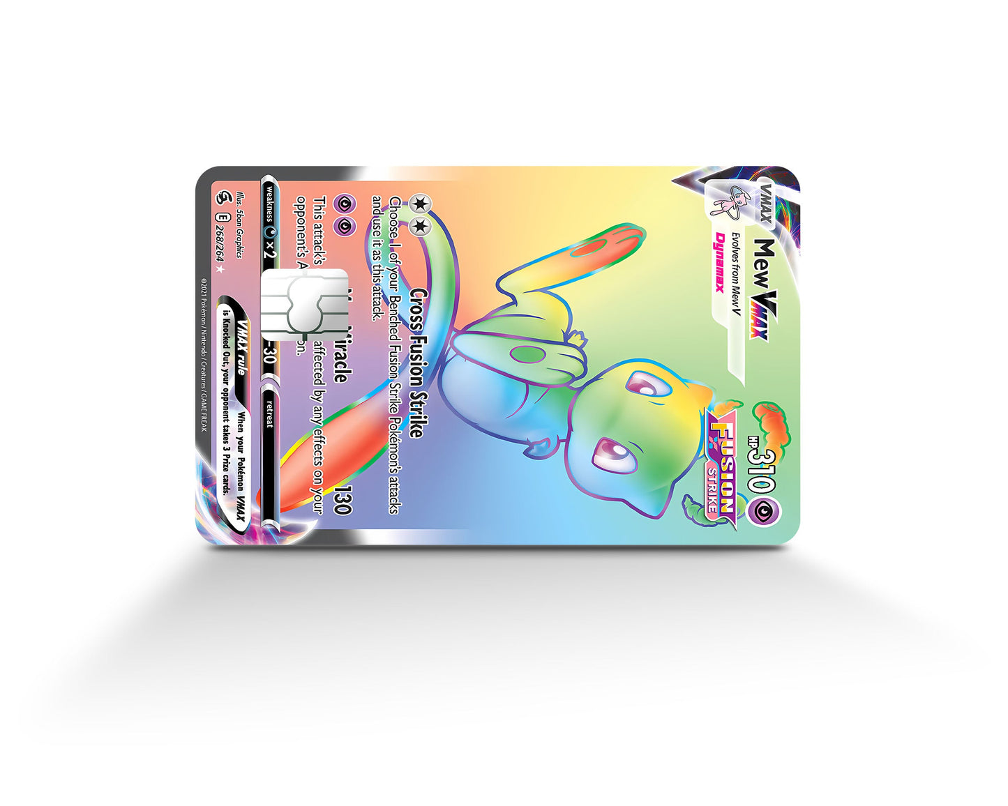 Anime Town Creations Credit Card Rainbow Mew Pokemon Card Full Skins - Anime Pokemon Credit Card Skin