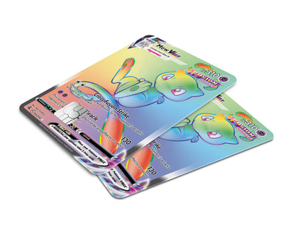 Anime Town Creations Credit Card Rainbow Mew Pokemon Card Window Skins - Anime Pokemon Credit Card Skin