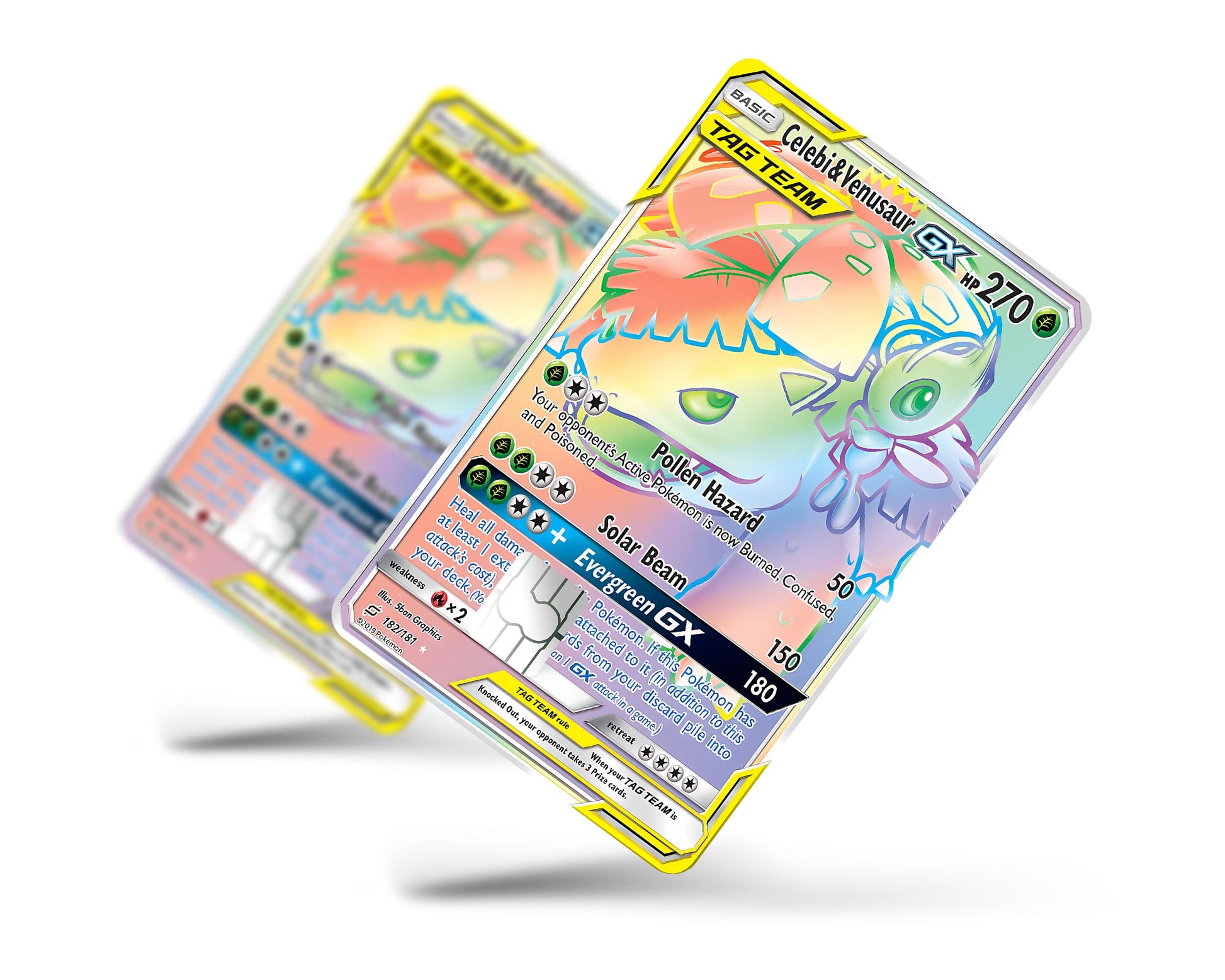 celebi pokemon cards Rainbow Venusaur Celebi Pokemon Card Credit Card Credit Card Skin – Anime Town Creations