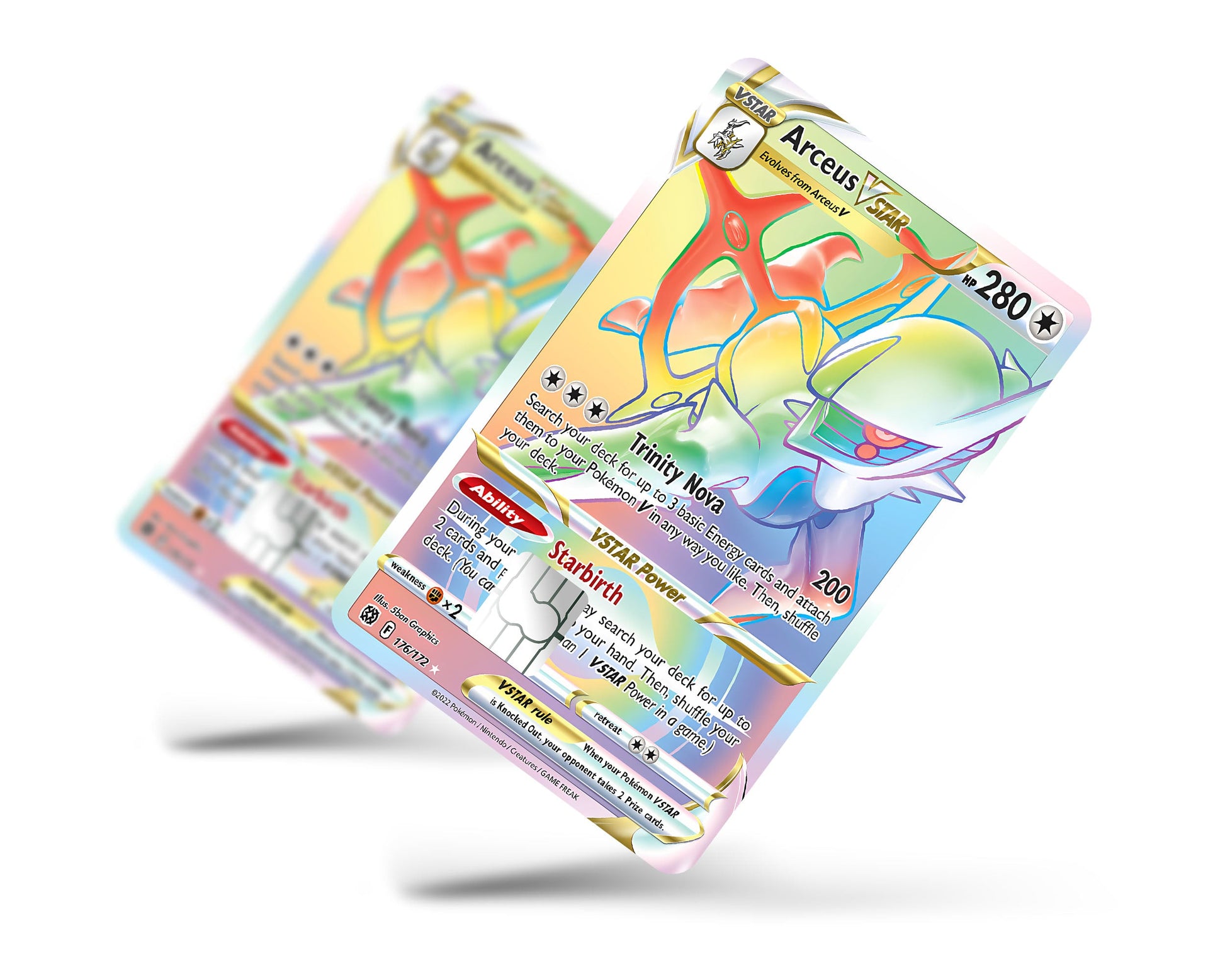 Rainbow Arceus Pokemon Card Credit Card Skin - Full / Small Rainbow Arceus Pokemon Card Credit Card Skin - Full / Small