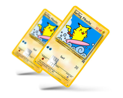 Surfing Pikachu Pokemon Card Credit Card Skin - Full / Small Surfing Pikachu Pokemon Card Credit Card Skin - Full / Small