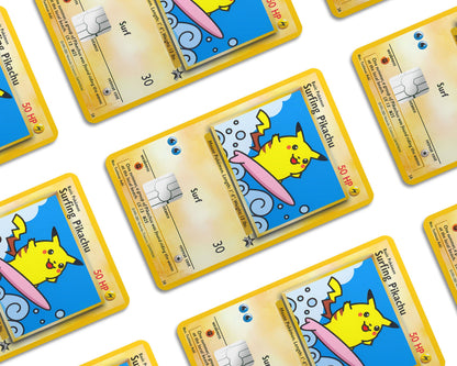 pokemon surfing pikachu card Surfing Pikachu Pokemon Card Credit Card Skin