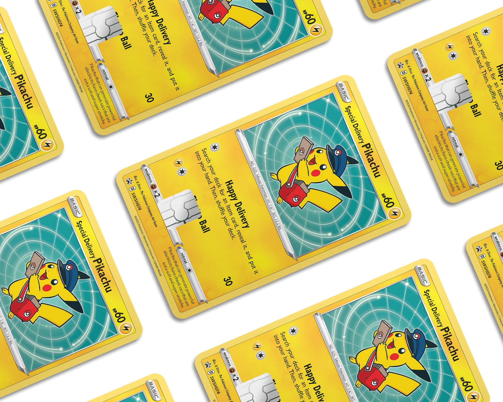 Anime Town Creations Credit Card Special Delivery Pikachu Pokemon Card Window Skins - Anime Pokemon Credit Card Skin
