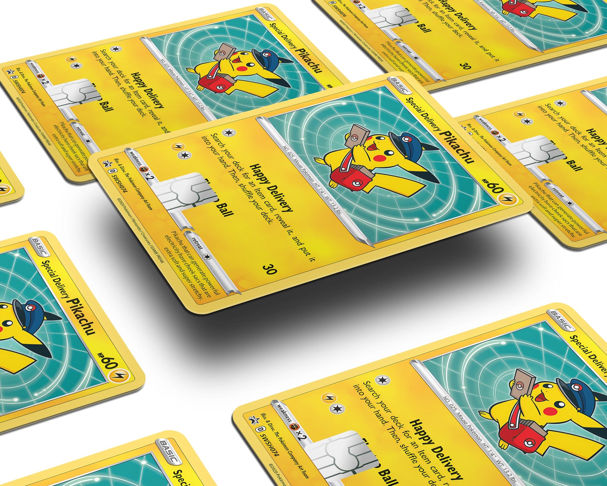 Anime Town Creations Credit Card Special Delivery Pikachu Pokemon Card Window Skins - Anime Pokemon Credit Card Skin