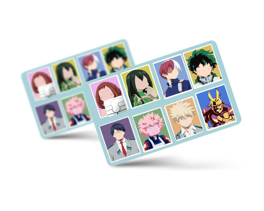 Anime Town Creations Credit Card My Hero Academia Squad Minimalist Full Skins - Anime My Hero Academia Credit Card Skin