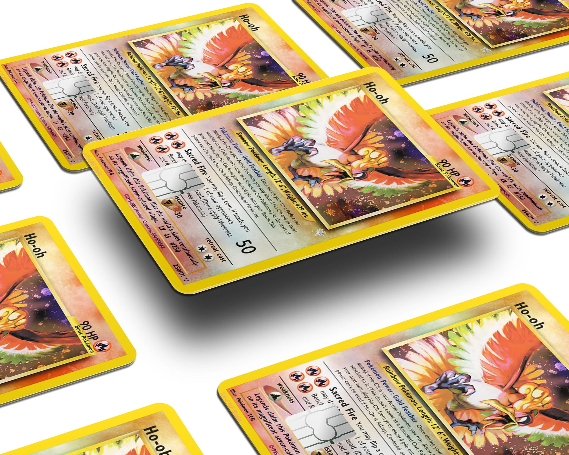 Anime Town Creations Credit Card Legendary Ho-oh Pokemon Card Window Skins - Anime Pokemon Credit Card Skin