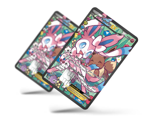 Anime Town Creations Credit Card Cute Eevee & Sylveon Pokemon Card Full Skins - Anime Pokemon Credit Card Skin
