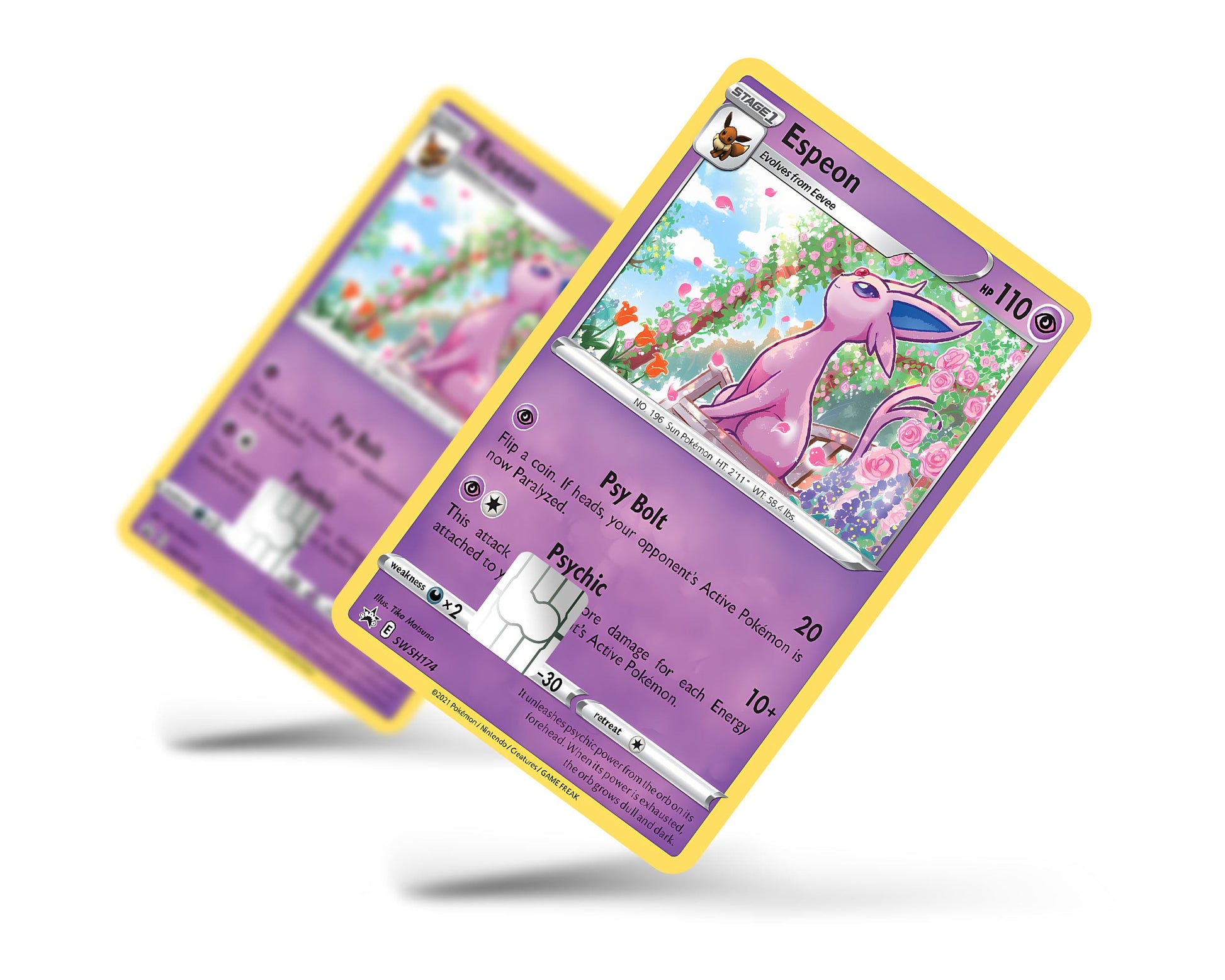 Anime Town Creations Credit Card Cute Espeon Pokemon Card Full Skins - Anime Pokemon Credit Card Skin