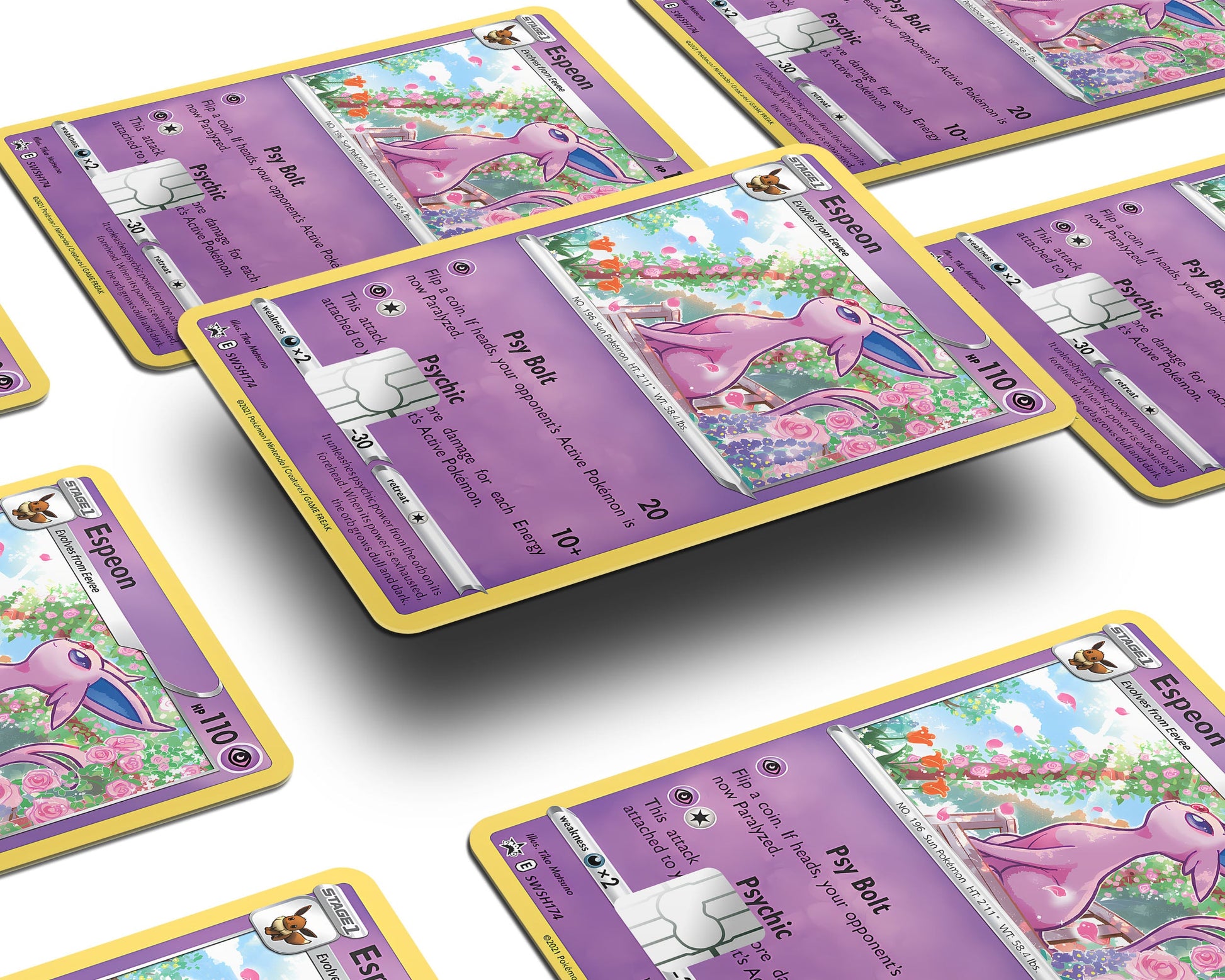 Anime Town Creations Credit Card Cute Espeon Pokemon Card Window Skins - Anime Pokemon Credit Card Skin