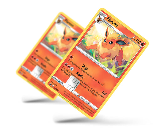 Anime Town Creations Credit Card Cute Flareon Pokemon Card Full Skins - Anime Pokemon Credit Card Skin