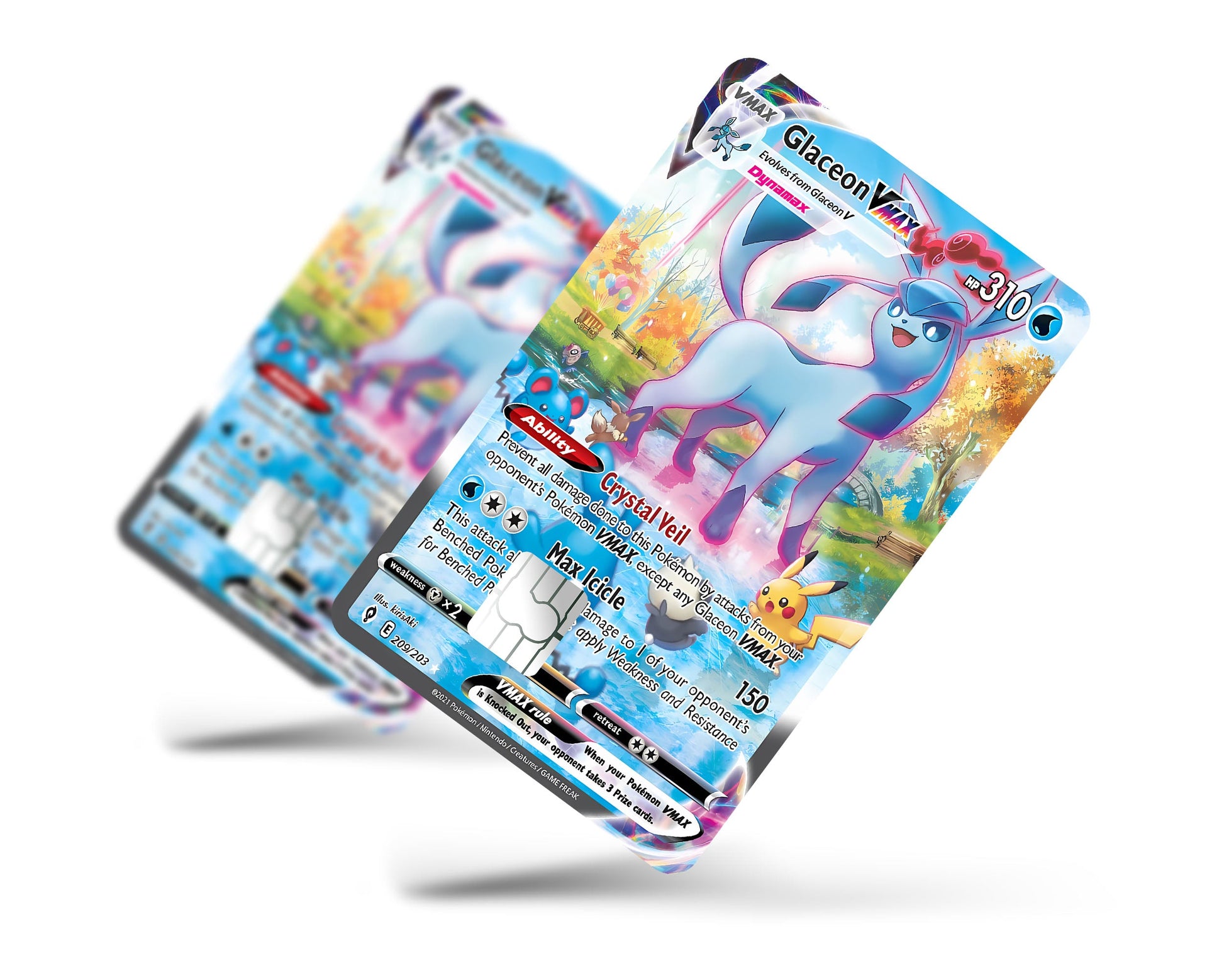 glaceon pokemon card Rare Glaceon Pokemon Card Credit Card Credit Card Skin – Anime Town Creations