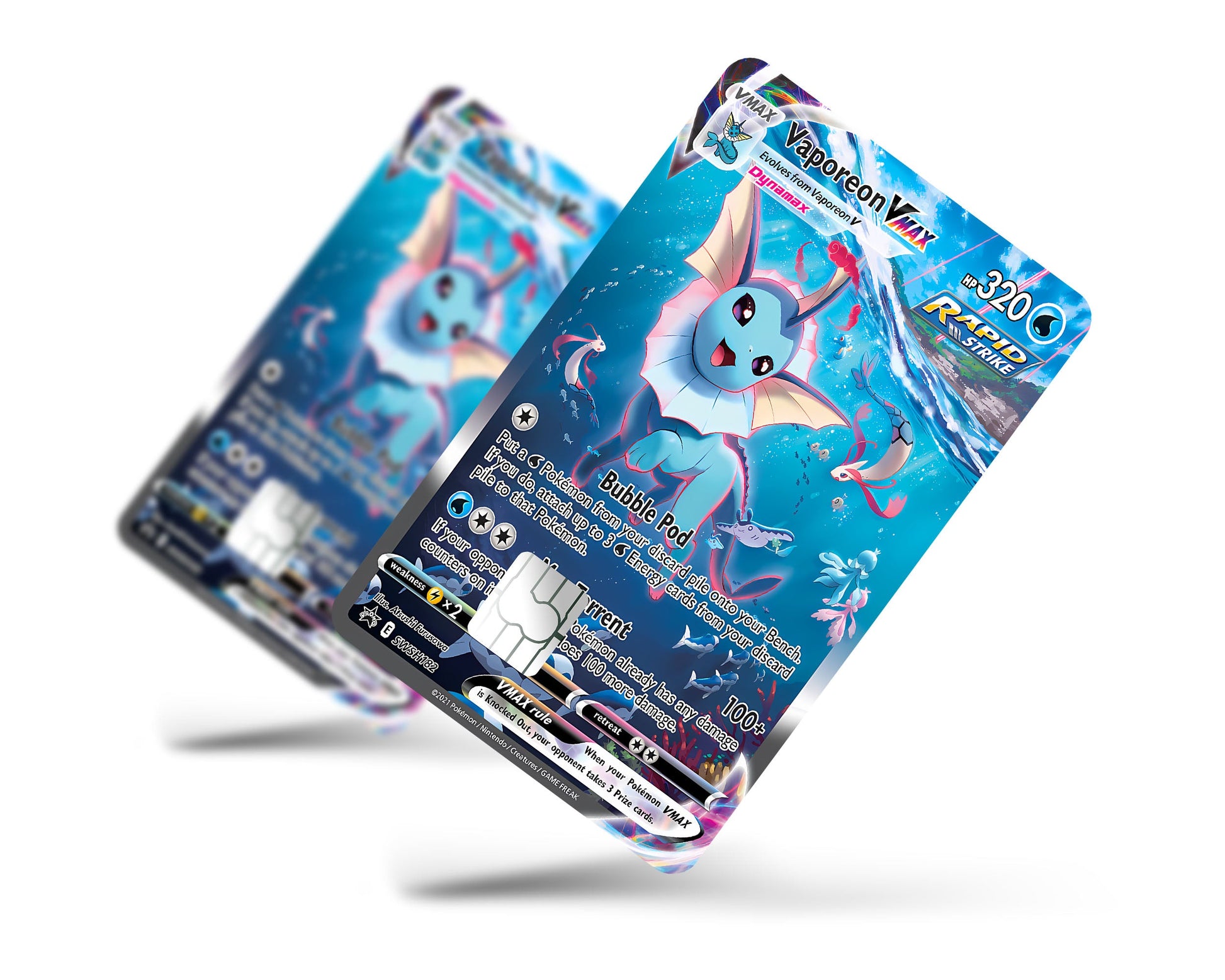 Rare Vaporeon Pokemon Card Credit Card Skin - Full / Small Rare Vaporeon Pokemon Card Credit Card Skin - Full / Small