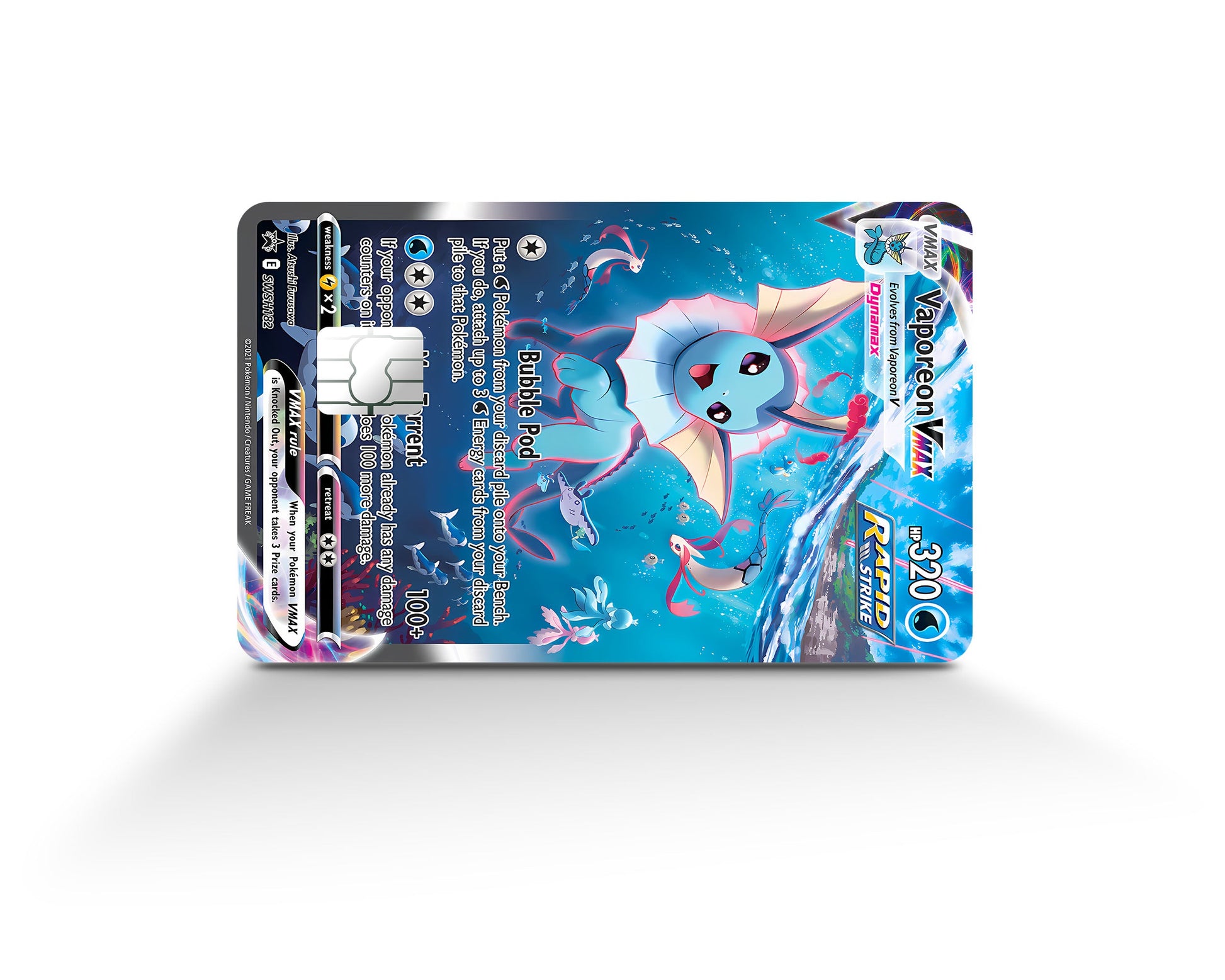 vaporeon rare card Rare Vaporeon Pokemon Card Credit Card Credit Card Skin – Anime Town Creations