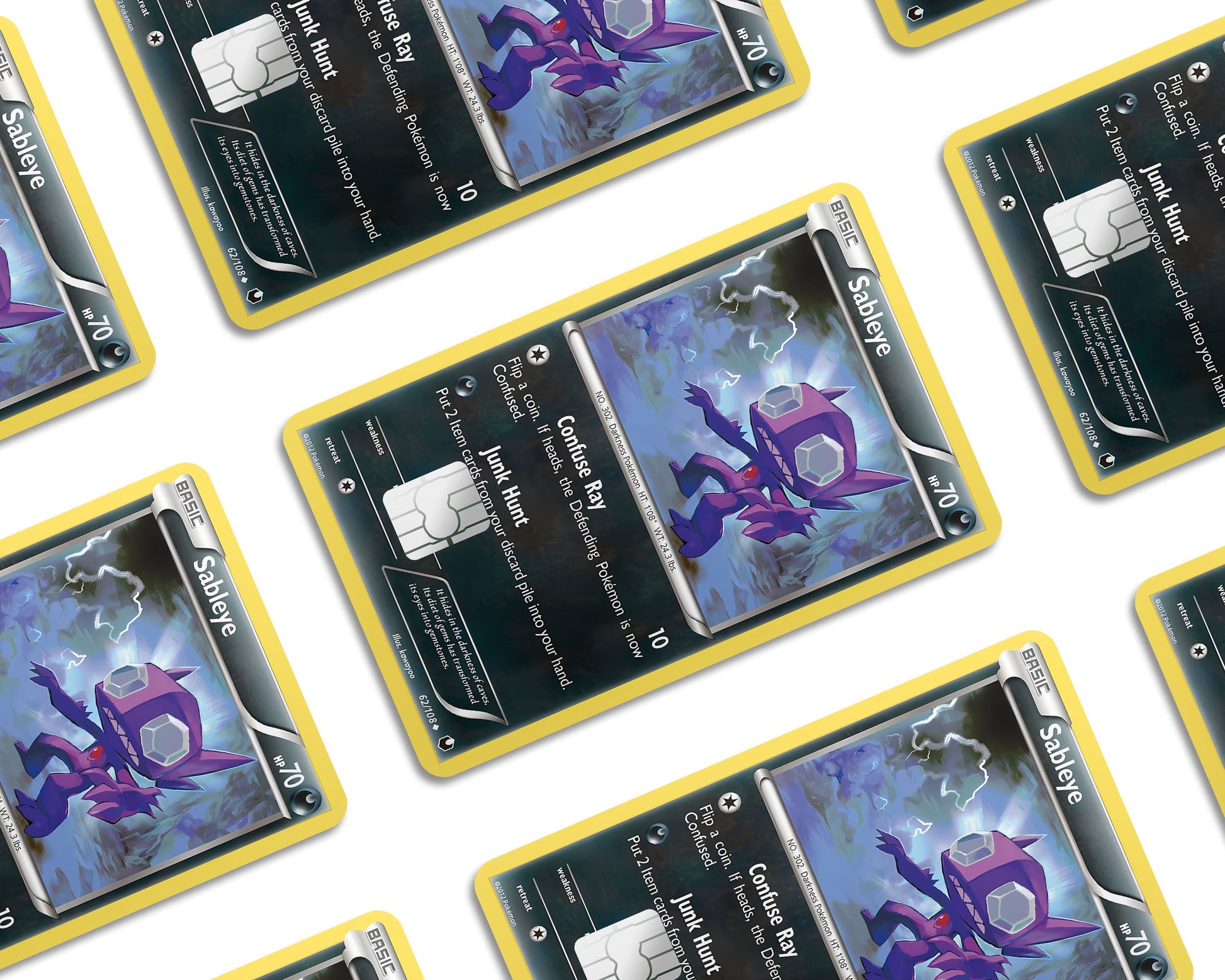 Anime Town Creations Credit Card Sableye Pokemon Card Window Skins - Anime Pokemon Credit Card Skin