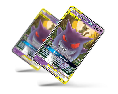 Anime Town Creations Credit Card Tag Cute Gengar & Mimikyu Pokemon Card Full Skins - Anime Pokemon Credit Card Skin