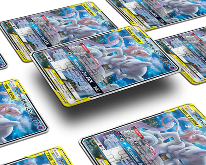 Anime Town Creations Credit Card Tag Cute Mewtwo & Mew Pokemon Card Window Skins - Anime Pokemon Credit Card Skin