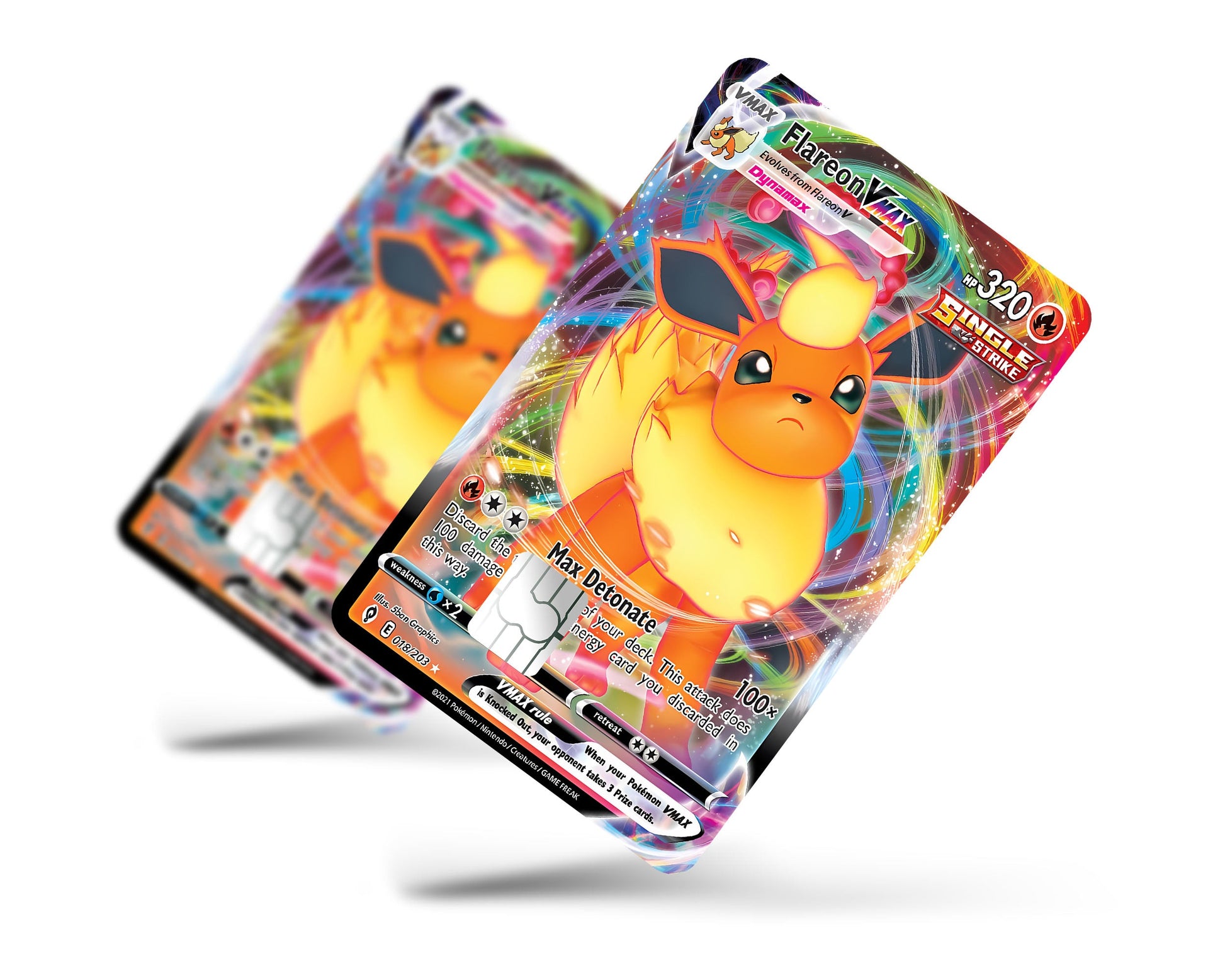 flareon pokemon card Vmax Flareon Pokemon Card Credit Card Credit Card Skin – Anime Town Creations