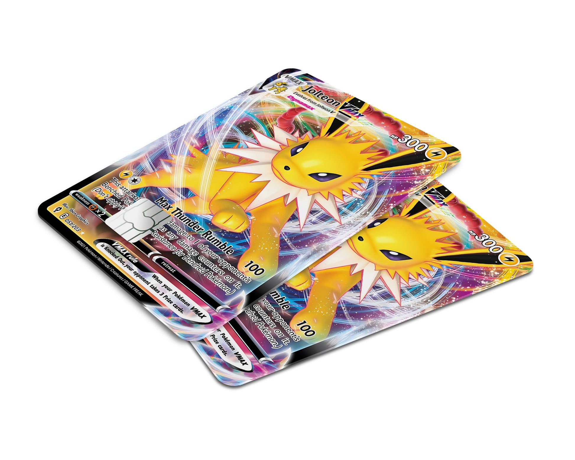 Anime Town Creations Credit Card Vmax Jolteon Pokemon Card Window Skins - Anime Pokemon Credit Card Skin