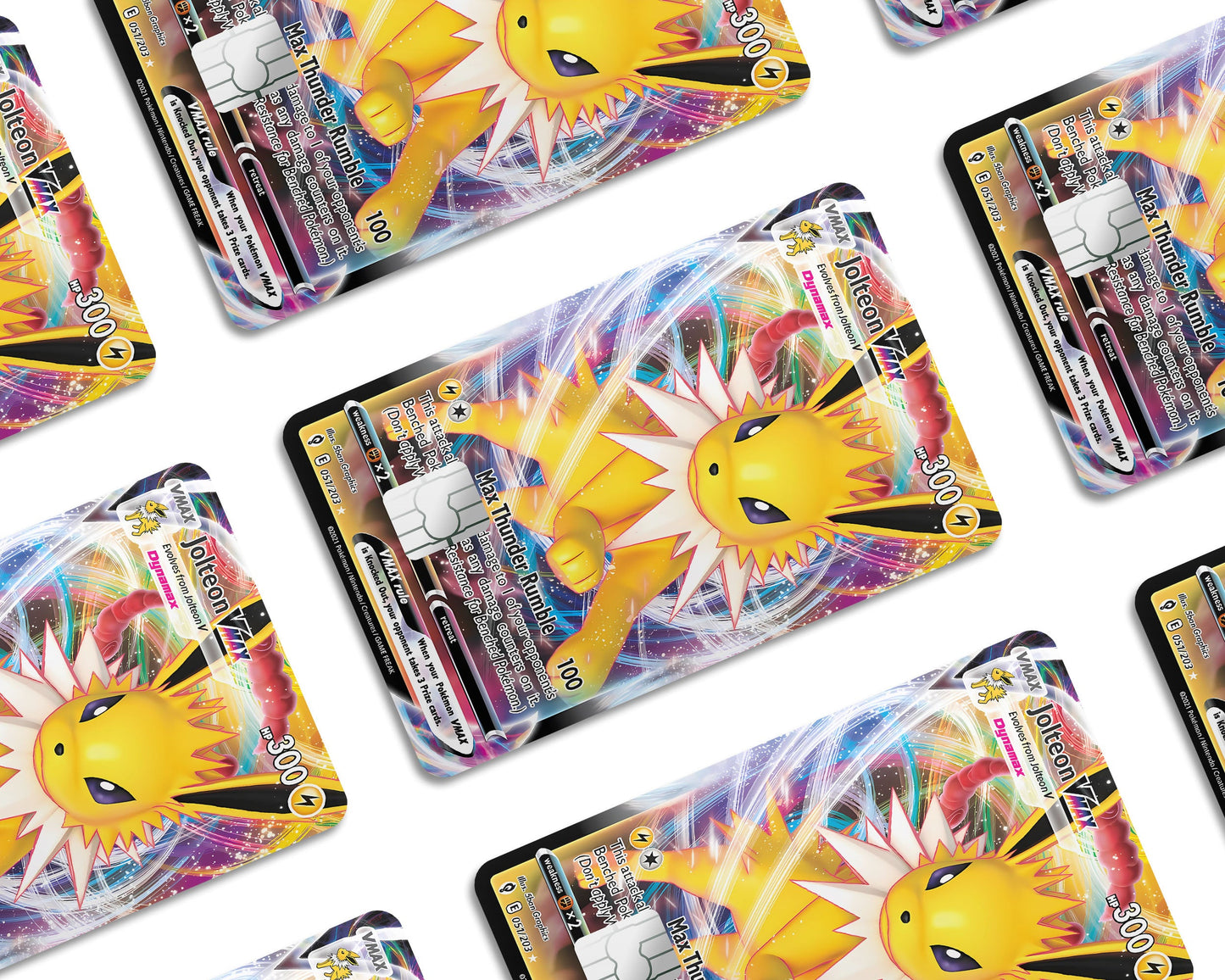 Anime Town Creations Credit Card Vmax Jolteon Pokemon Card Window Skins - Anime Pokemon Credit Card Skin