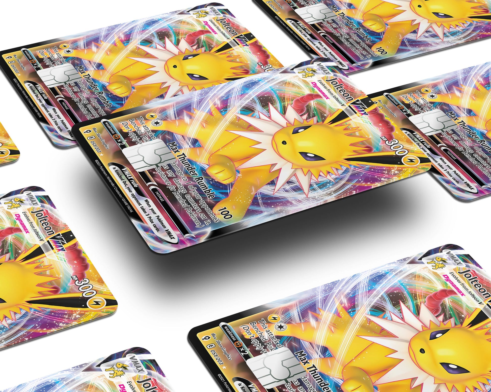 Anime Town Creations Credit Card Vmax Jolteon Pokemon Card Window Skins - Anime Pokemon Credit Card Skin